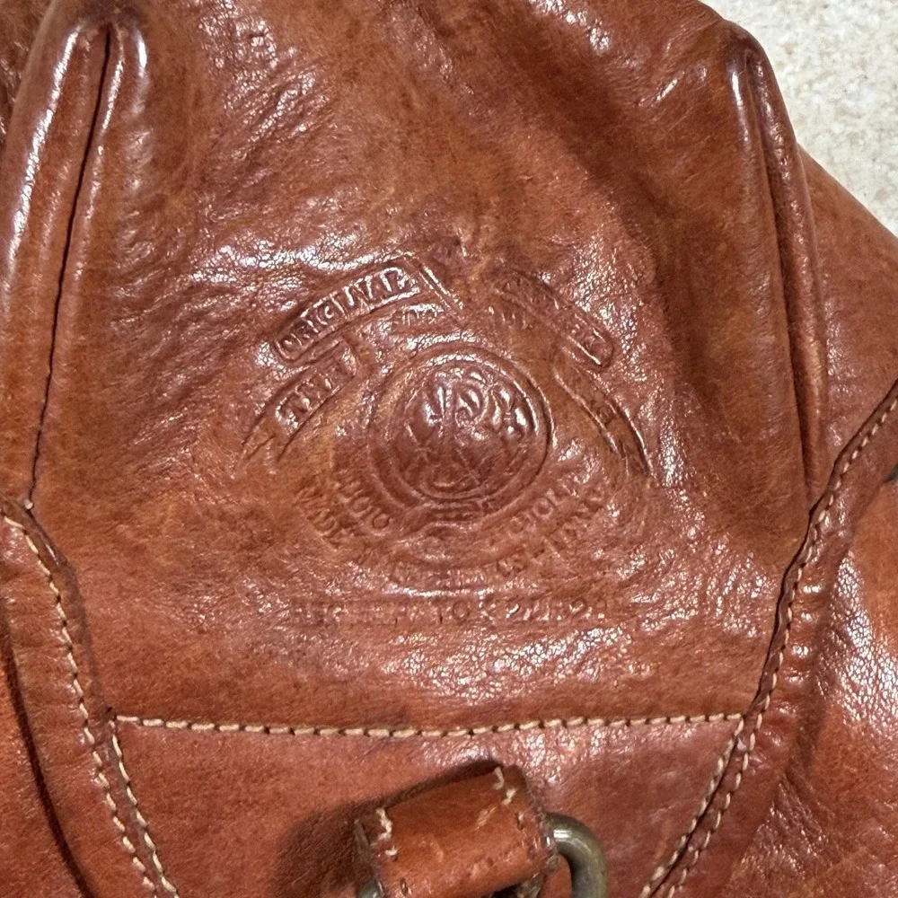 Vintage Bojola Firenze Leather Backpack Original Saddler Bag Made in Italy Brown
